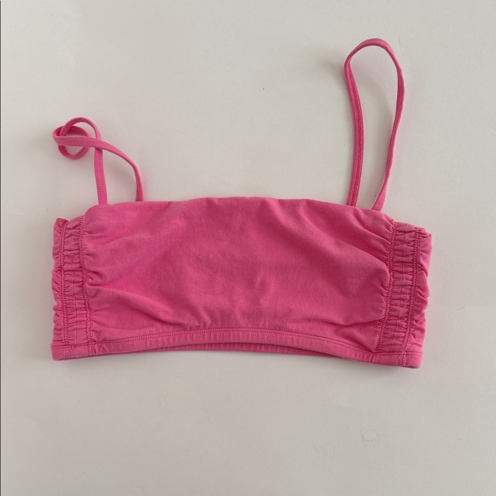 TNA Pink Chill Malibu Ribcage Rouched Crop Top